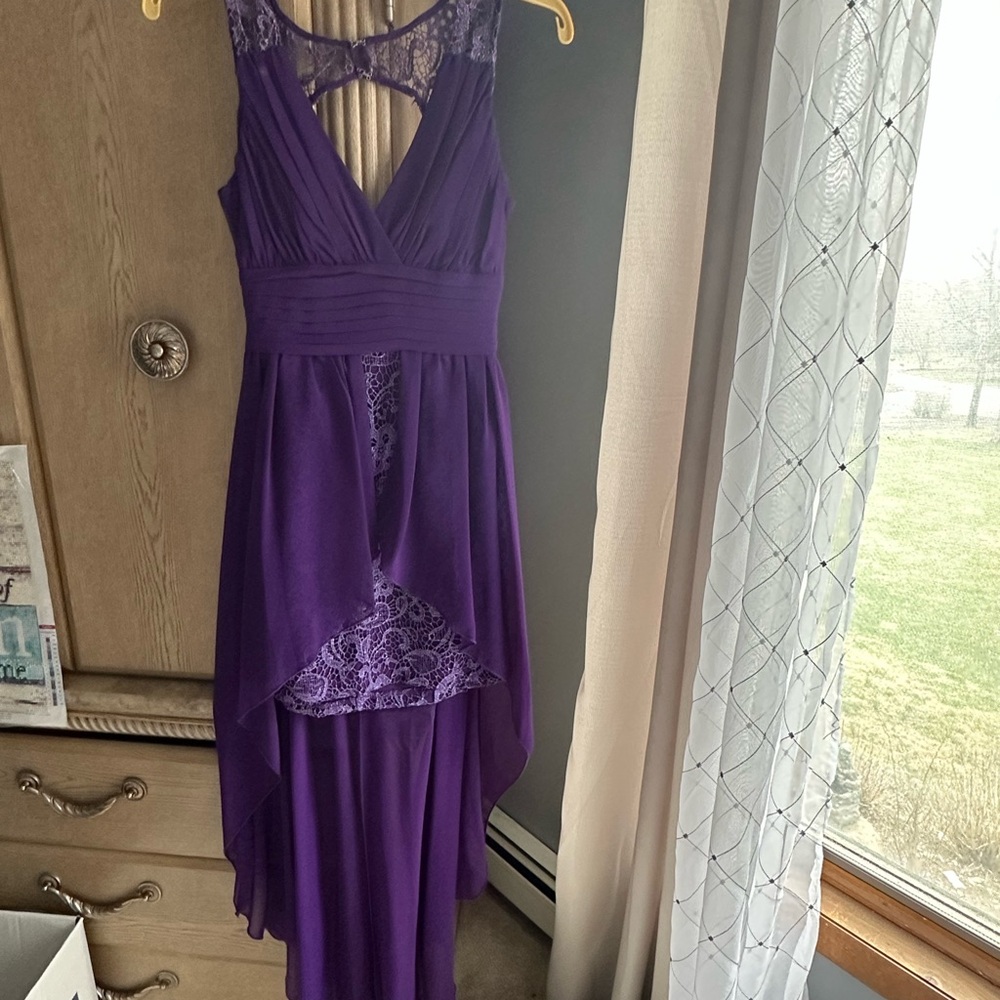 Elegant Purple Lace Evening Dress